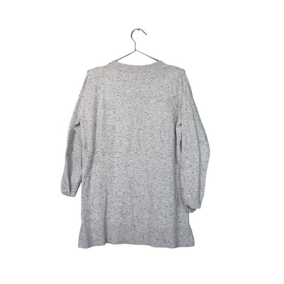 LOFT Speckled Gray Knit Sweater Tunic - Size Medium - Picture 2 of 6